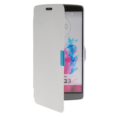 

MOONCASE Ultre Slim Leather Side Flip Wallet Shell Back Case Cover for LG G3 White