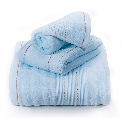 

Shengwei towel home textiles cotton water corrugated satin stalls towels towels towel three sets of SW-43 blue
