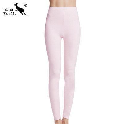 

Kangaroo DaiShu Qiuku Womens Cotton One-piece Warm Pants Basic Solid Color Leggings Cotton Pants Black  Black XL