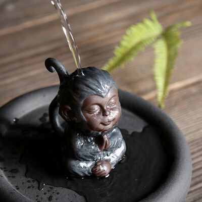 

Creative retro purple tea pet little monkey Zen boutique figurines tea pet Qitian small monkey car ornaments