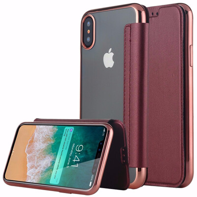 

iPhone X CaseLontect Slim PU Leather Folio Flip Case with Card Slot & Clear Soft TPU Back Cover for Apple iPhone X wallet case