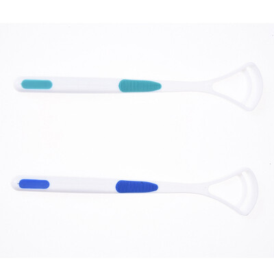 

UpperX 2Pcs Convenient Plastic Gum Fresh R Tongue Brush ScraperWhite