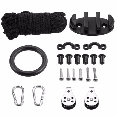 

21PCS Kayak Canoe Anchor Trolley Kit Zig Zag Cleat Rigging Ring Pulleys Padd