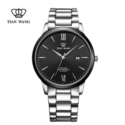 

Beijing selected products X Tianwang Tianwang watch TIANWANG watch Bohai series steel belt quartz business mens watch clock black GS3957CSBDSB