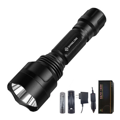 

Shang Long outdoor light flashlight suit C8 long-range light flashlight imported CREE light bulb 3 files dimming lithium battery charger SL-E43