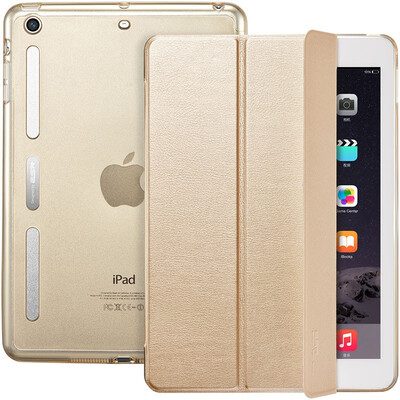 

(ESR) Apple iPad mini2 / 3/1 защитная крышка / оболочка свет и тонкая анти-сломанная мягкая рамка три раза сентиментальные спящие кожаные перчатки Yue Yue цветная серия шампанского золота