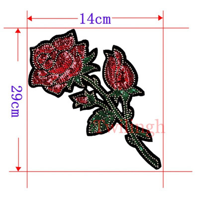 

1 Piece Big Patches Red Flower Embroidered Patch 3D Applique DIY Sewing Stickers Wedding Clothing Repair Fabric Sticker Patches