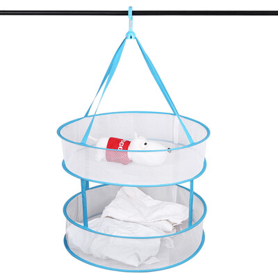 

Fang grass double-layer multi-purpose clothes basket clothes net rack tile drying rack folding clothes net bag