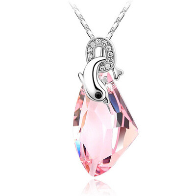 

Statement Necklaces & Pendants Dolphin Crystals from Swa Elements Necklace for Women Female Chain Collar Collier Femme