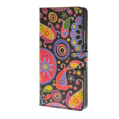 

MOONCASE Flower style Leather Side Flip Wallet Card Slot Stand Pouch Case Cover for Huawei Ascend P8