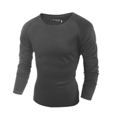 

Zogaa New Men's Knitwear Long Sleeve Slim Round Collar Pure Color