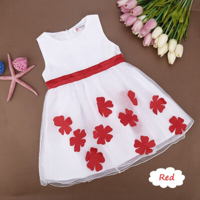 

Baby Girl Kids Children's Summer Flower Net Yarn Party Bow Tutu Bubble Dress