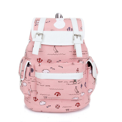 

New Fashion Cute Canvas Backpack Fashion Trend Ladies Backpack Printing Ladies Student Bag