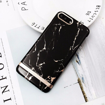 

Gold Plating Marble Case For iPhone 7 8 6 6s Plus Ultra Thin Hard PC