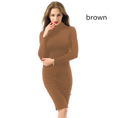 

Fashion Womens Bandage Dress Long Sleeve Sexy Nightclub Solid Color Dress Bottoming skirt