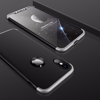 

Goowiiz Phone Case For Iphone 78X Fashion Color collision 360 Degree Coverage PC With Hole