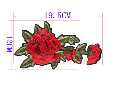 

1 Pcs Flower Patches Sequined Sticker Sew Iron On Patch Red Rose Flowers Applique Garment DIY Clothes Repair Badges For Wedding