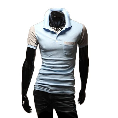 

Zogaa New Mens Polo Shirt Contrast Color Casual