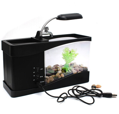 

MyMei Mini USB LCD Desktop Fish Tank Aquarium Clock Timer Calendar LED Lamp Light