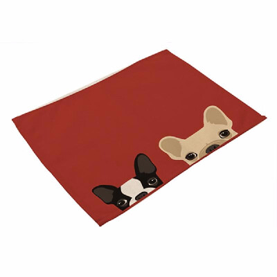 

Animal Pattern Polyester Placemat Heat resistant Stain resistant Anti slip Table Mat Bowl Coaster Dining Tableware Pad for Dining