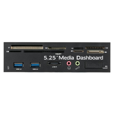 

Multi-Function USB 30 Hub eSATA Port Internal Card Reader PC Dashboard Media Front Panel Audio for SD MS CF TF M2 MMC Memory Card