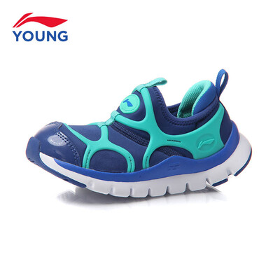 

Li Ning official flagship store childrens shoes boys&girls sports shoes Li Ning cloud bottom childrens feet a pedal casual shoes YKAM003-4 French porcelain blue 30