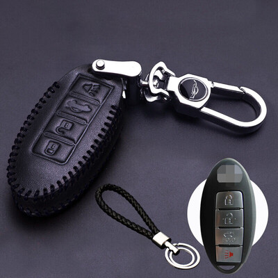 

Huashi Nissan Key Case Leather Key Case QijunXuanyiSunshineSuiwei Leather Key Case Buckle Cover Nissan Modified Auto Accessories D Four Key Speaker Black