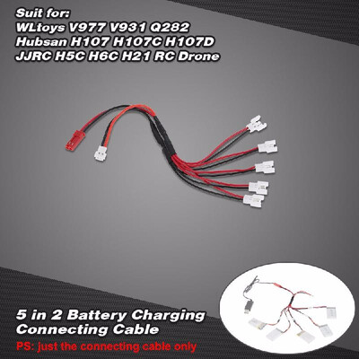 

RC Battery Charger Cable 5 in 2 Battery Charging Connecting Cable for WLtoys V977 V931 Q282 Hubsan H107 H107C H107D JJRC H5C H6C H