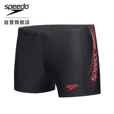 

Speed ratio Speedo swimming fitness series soft fit casual sports sunscreen anti-wrinkle anti-chlorine mens boxer trunks black red 34 809528B346