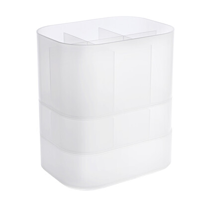 

MINISO transparent frosted storage box three-piece white