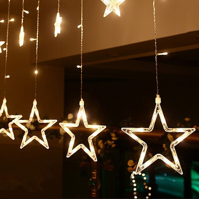

Jiamo decorative light string bedroom hanging lamp Spring Festival wedding room layout window storefront background lights Christmas decorations warm white curtains stars LED lights 3 meters