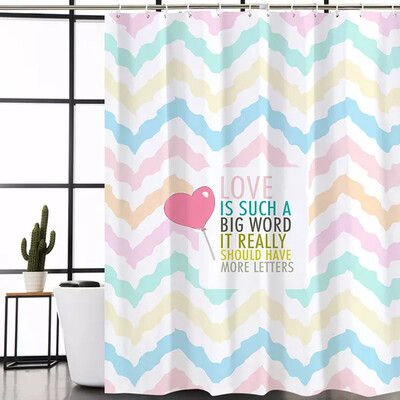 

Mercure guest Nordic polyester padded shower curtain confession 180200CM lead waterproof&mildew impervious machine shower curtain hotel bathroom curtain waterproof partition curtain