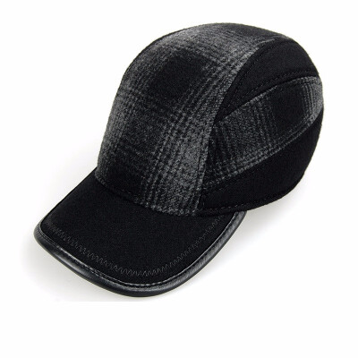 

High Quality Autumn Winter Hat Male Warm Head Mens Baseball Hat Winter Wool Baseball Cap New Year Gift B-7223