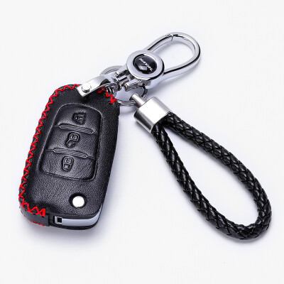 

KING ETING Great Wall Harvard Key Case Leather Key Holder H1 H5 H3 Special Car Keychain Folding Insert Three-Key E Emotion Red