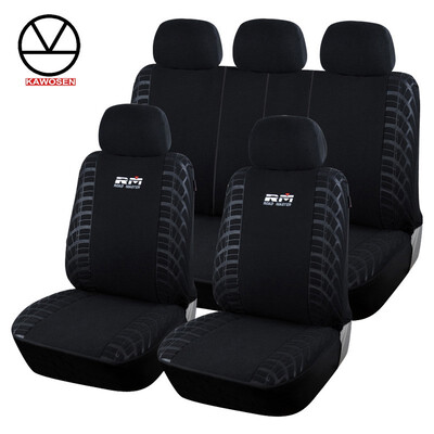 

KAWOSEN 100 Looped Fabric Car Seat Covers Universal Fit Most Cars SUV Vehicles Seat Cover Black Car Seat Protector