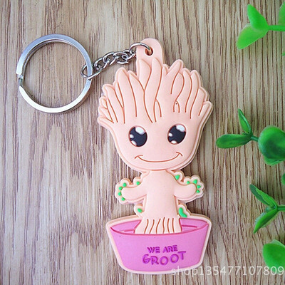 

Baby Groot Guardians of the Galaxy Key chain bag chain Alloy Key Ring Pendant