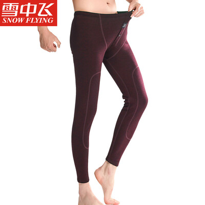 

Snow in the fly velvet warm pants mens thickening plus velvet youth Slim thick cotton wool autumn pants autumn&winter base pants velvet color navy blue 175