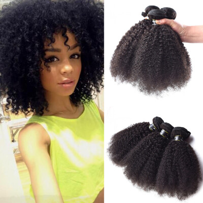 

7A Brazilian Virgin Hair 3 Bundles Afro Kinky Curly Hair Soft Human Hair Excellent Quality Extremely Cheap