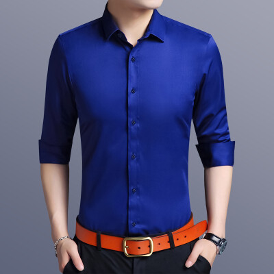 

Mens business casual shirts elastic body wrinkle resistant&ironing shirts