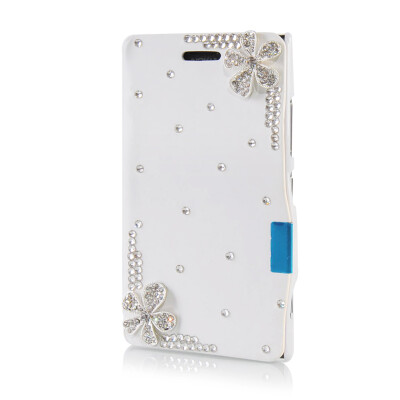 

MOONCASE Luxury Flower Crystal Leather Side Flip Wallet Pouch ЧЕХОЛ ДЛЯ Nokia Lumia 925