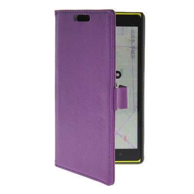 

MOONCASE Slim Leather Flip Wallet Card Pouch with Kickstand Shell Back ЧЕХОЛ ДЛЯ Nokia Lumia 1520 Purple