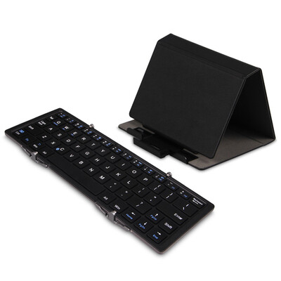 

BOW folding Bluetooth keyboard win8 Andrews Tablet PC Apple Samsung millet phone universal leather version of the black