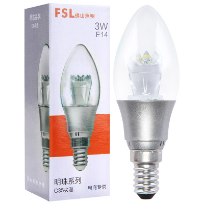 

Jingdong Supermarket] Foshan Lighting (FSL) LED Bulb Crystal Lamp Energy-saving light bulb Small mouth bubble E14 Warm white 3000K 3W Pearl Silver