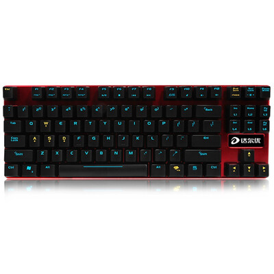 

Dale excellent dare-u 87 key mechanical alloy version of the game backlit mechanical keyboard black red red axis