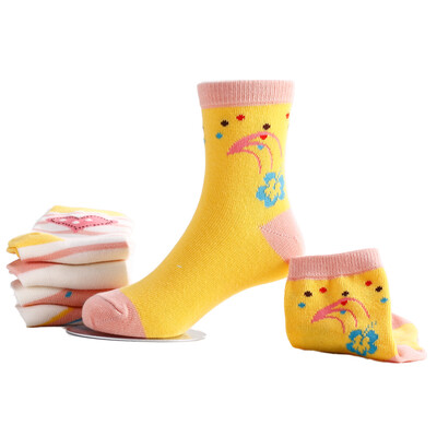 

Antarctic Nanjiren children socks spring&summer cotton in the tube breathable absorbent girl mixed with 5 pairs of installed XL