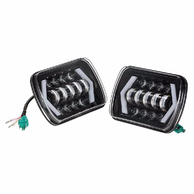 

7x6 5x7 Inch LED Headlights with Arrow Angel Eyes DRL Turning Two Beam Types Replaces for Jeep Wrangler YJ Cherokee XJ Comanche