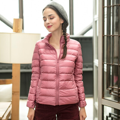 

Intercrew light down jacket female 2018 winter new Korean fashion casual light thin wild stand collar short brand down jacket female ICR4UD51A pink M