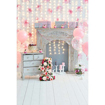 

Birthday Light Curtain Photo Backdrop 57FT Vinyl Fabric Cloth Digital Printing Photo Background -3225