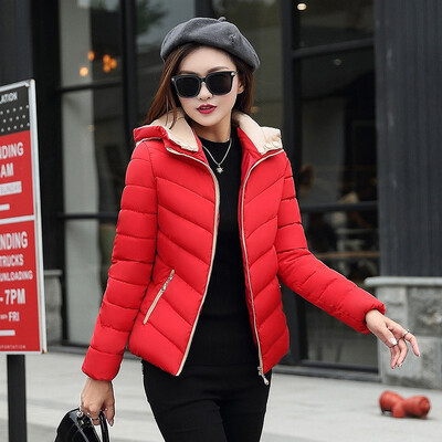 

2018 Winter coat cotton womens short down cotton pad large size slim coat small cotton jacket