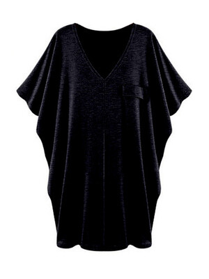 

Plus Size Solid Short Sleeve Women V Collar Casual T-shirt